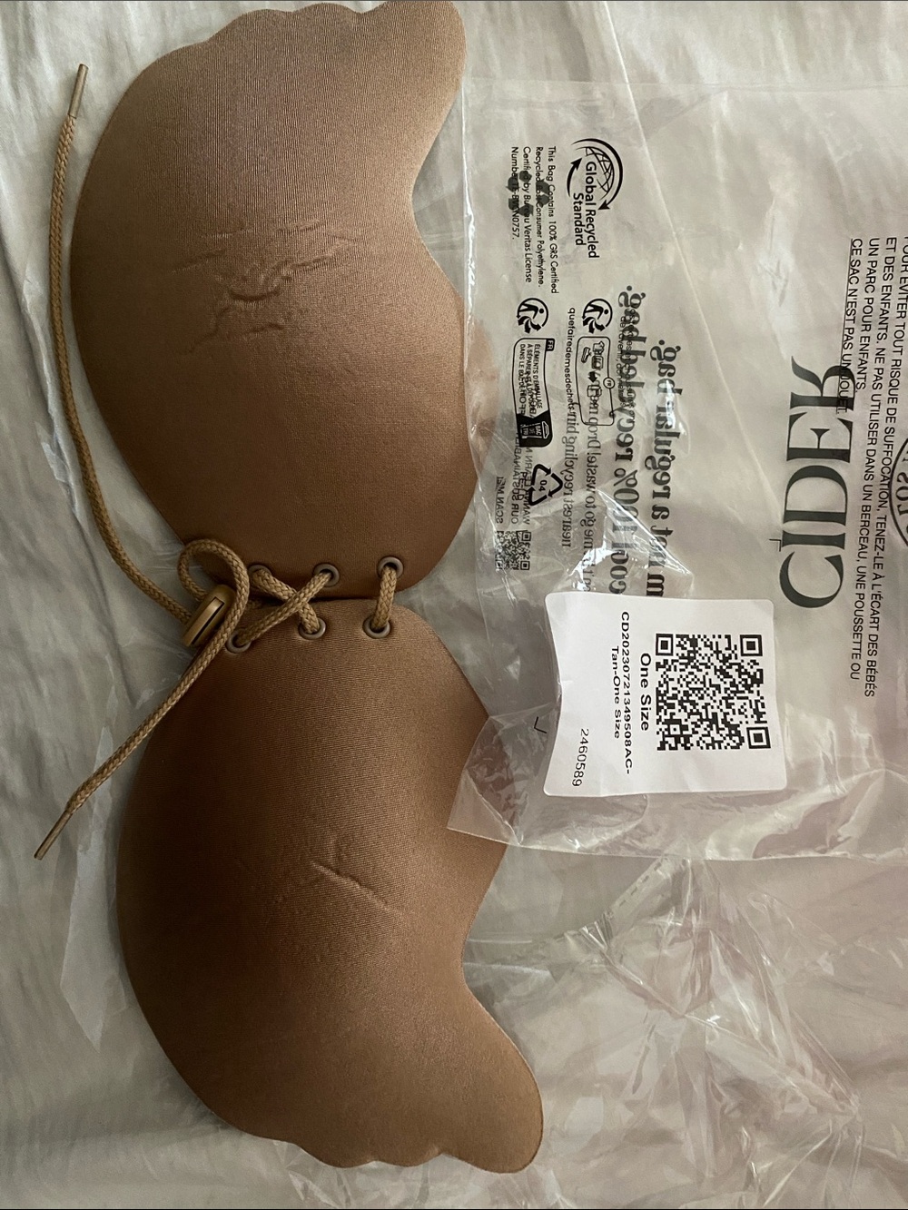Cider Strapless Lace-Up Adhesive BRA (Bandeau in Bronze) - One Size Fits All
